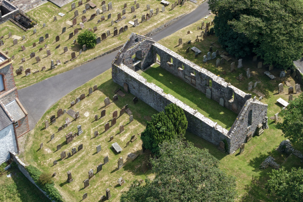 Whithorn Priory, Dumfries and Galloway, licensable aerial photograph